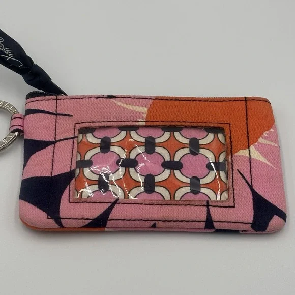 Vera Bradley Zip Coin Purse ID Holder Credit Card Case Pink Flowers Wallet‎ - Picture 4 of 12